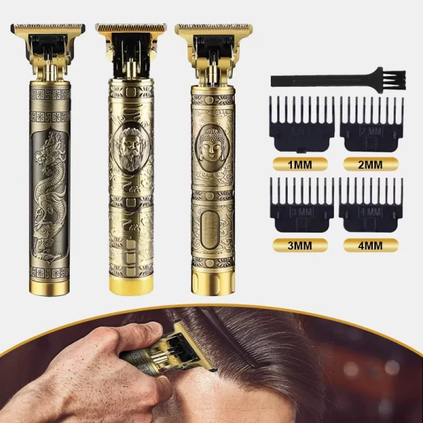 Máquina De Cortar Cabelo/barba Designer Profissional Cor Dourado 110v/220v