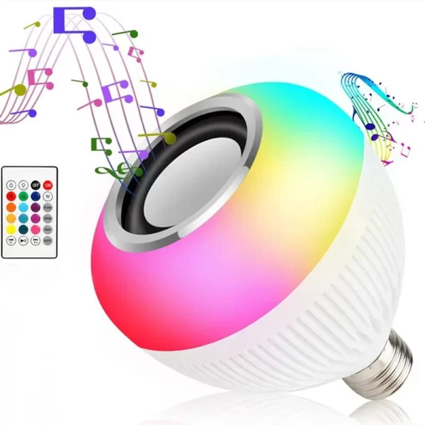 Lâmpada Led Com Bluetooth Para Música Som + Controle Cor da luz - Image 2